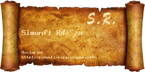 Simonfi Róza névjegykártya