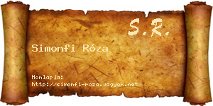 Simonfi Róza névjegykártya